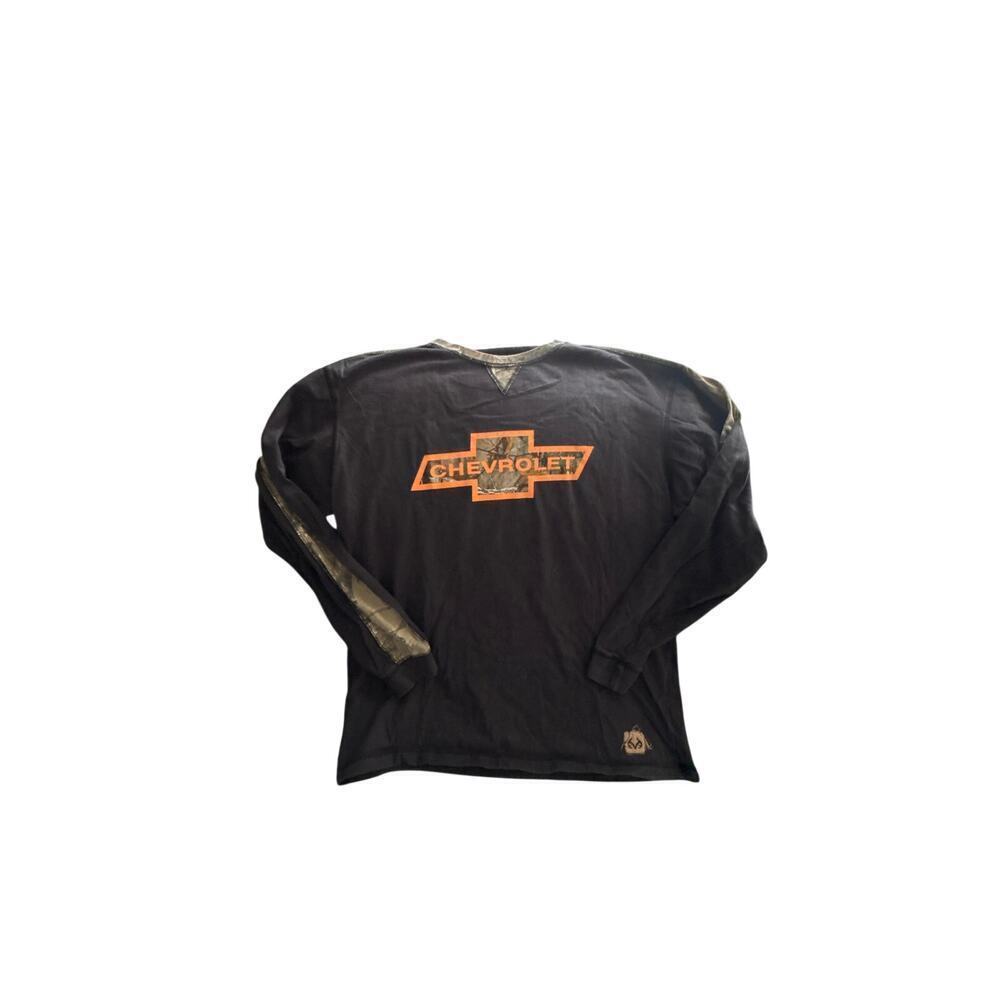 Realtree Buckhorn River Chevrolet Long Sleeve Shirt Men’s Large Camo/Black